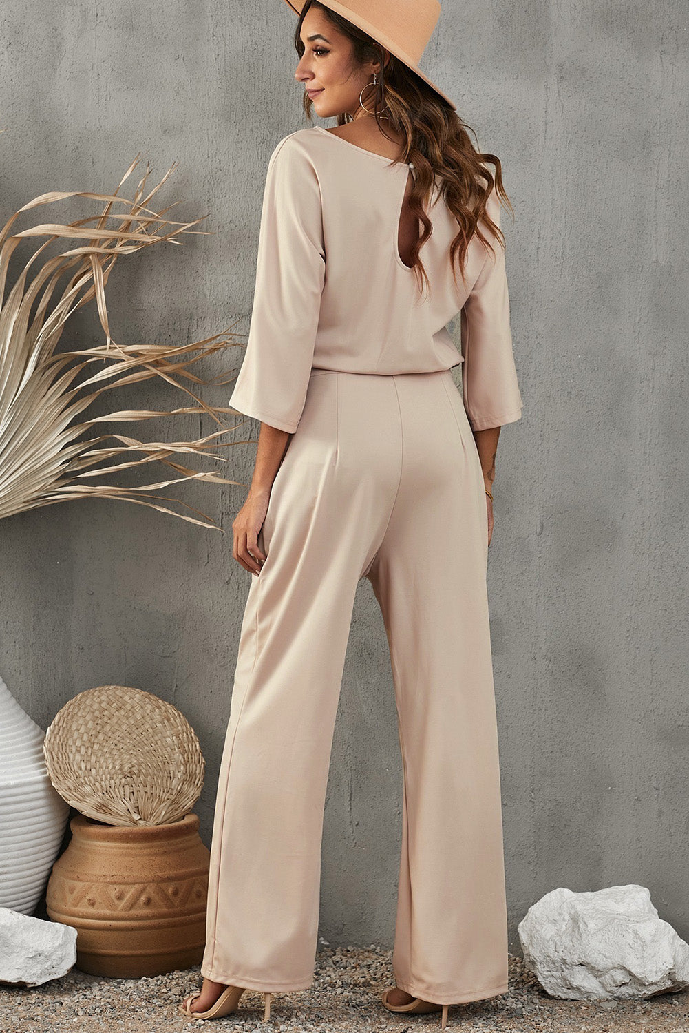 Apricot Wide Leg Jumpsuit