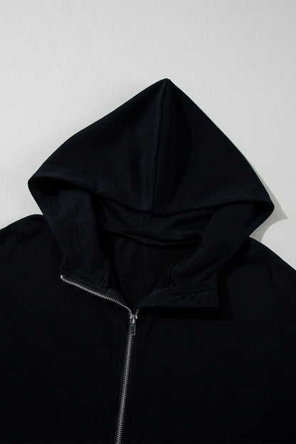 Black Short Sleeve Hoodie