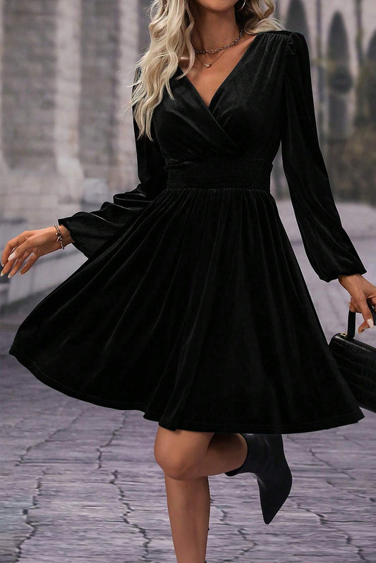 Black Velvet Mini Dress