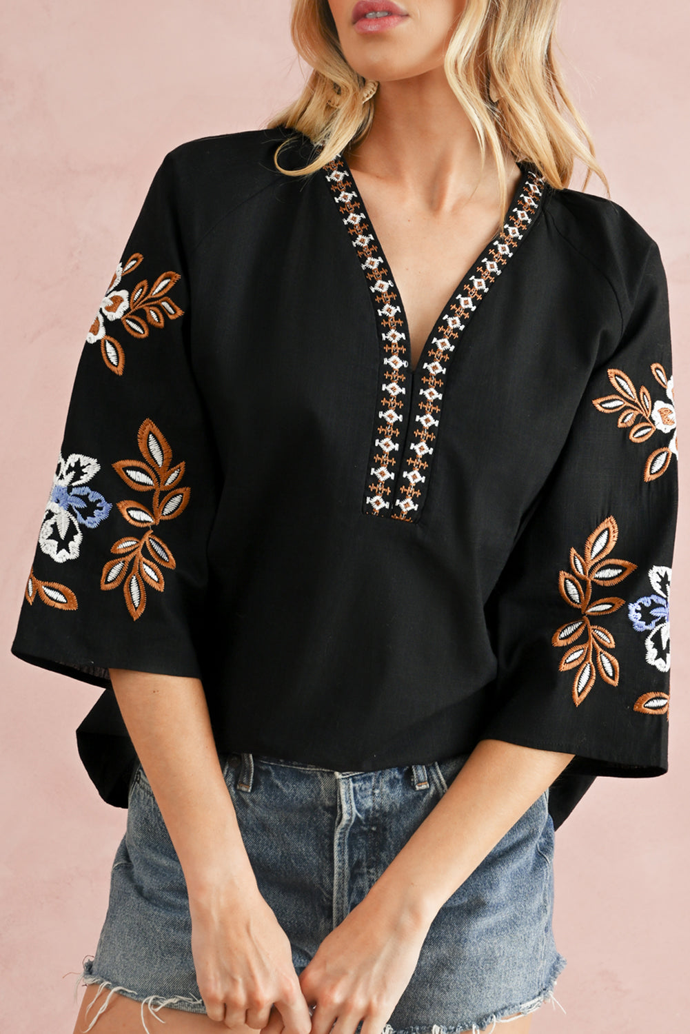 Black Floral Blouse