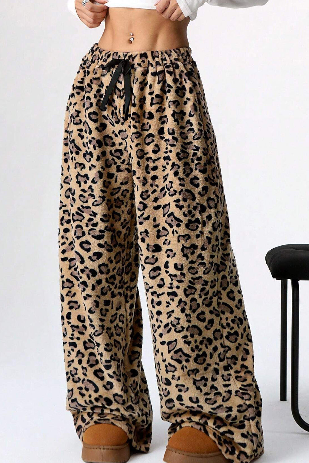 Brown Leopard Print Pants