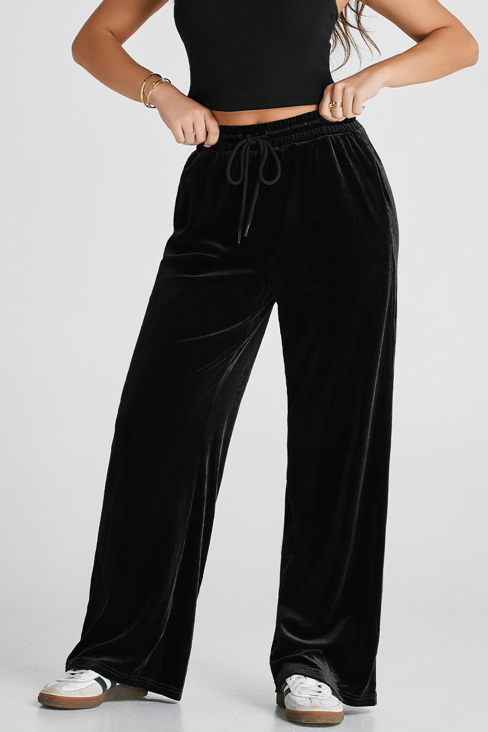 Velvet Wide Leg Pants