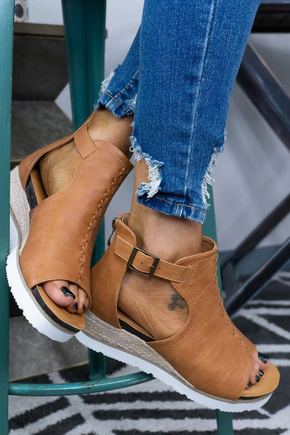 Buckle Strap Platform Sandals