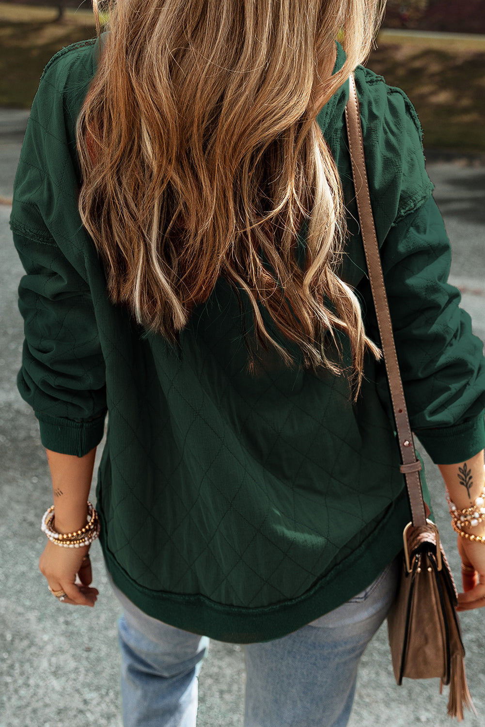 Green Quilted Hoodie