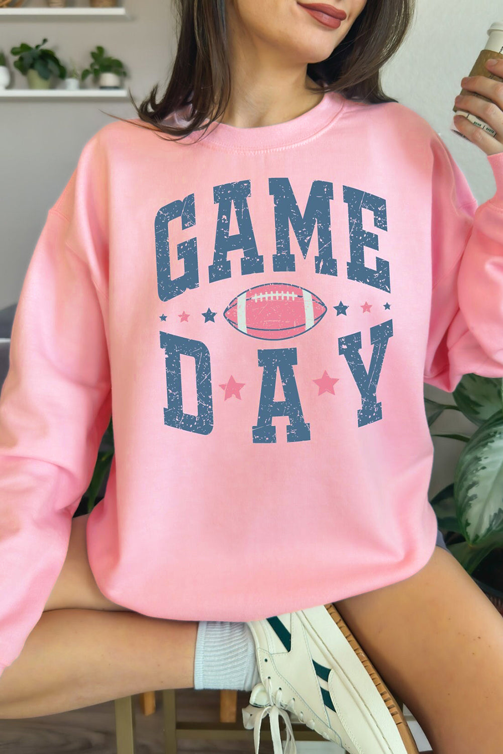 Pink GAME DAY Graphic Sweatshirt