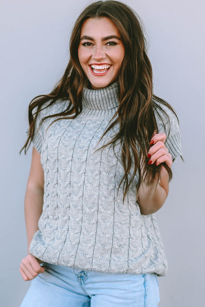 Grey Short Sleeve Sweater