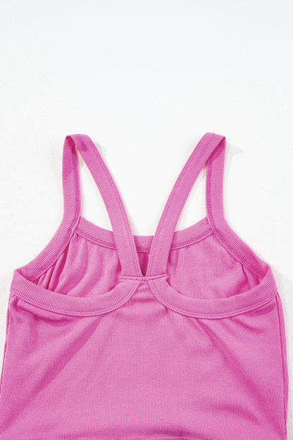 Athletic Ribbed Cropped Cami Top