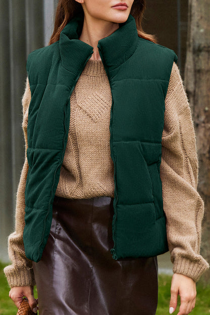 Jungle Green Corduroy Vest Coat