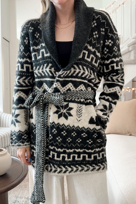 Snowflakes Collared Cardigan