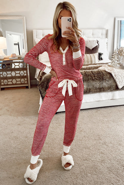 Red Striped Pajama Set