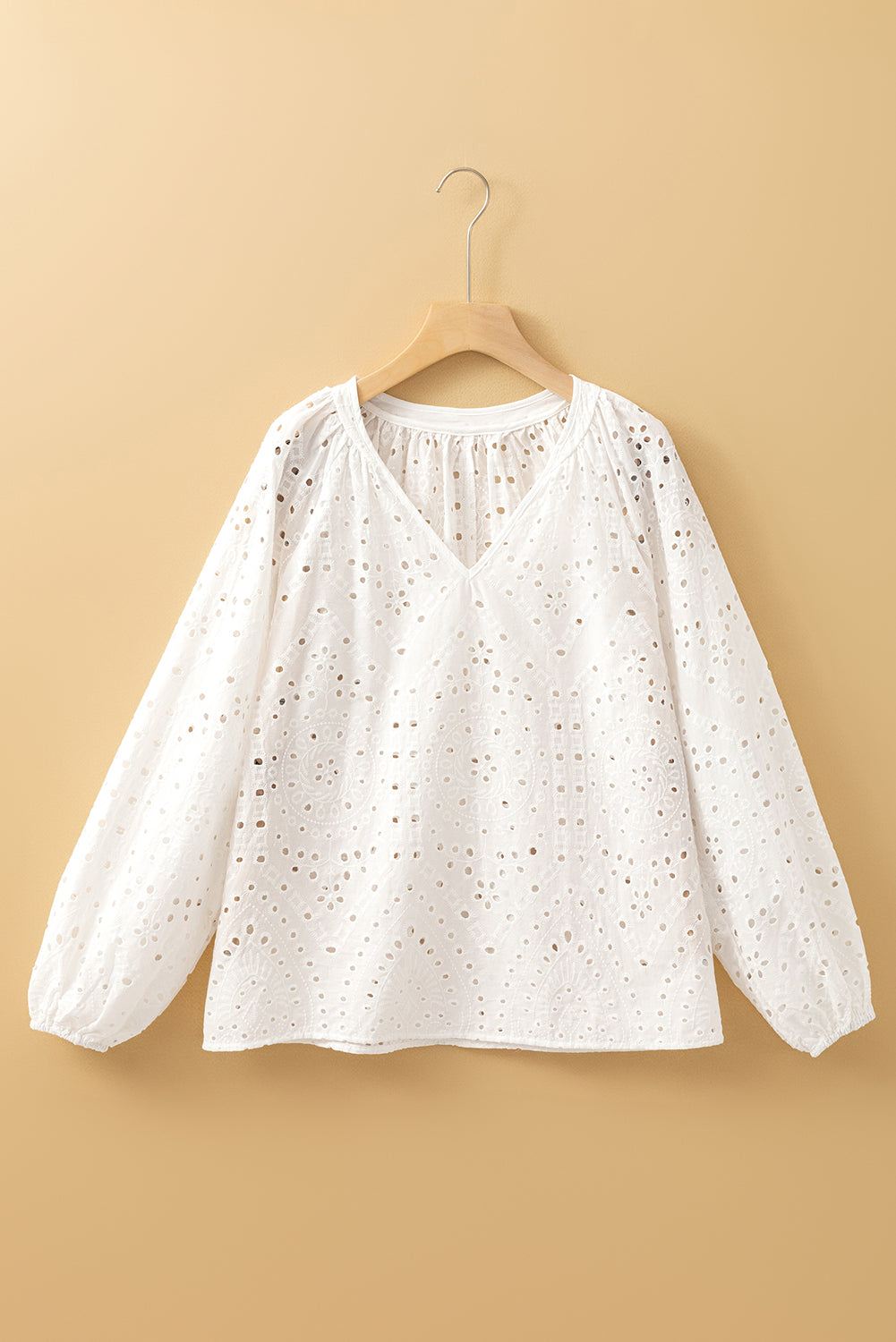 White Eyelet Embroidered Blouse