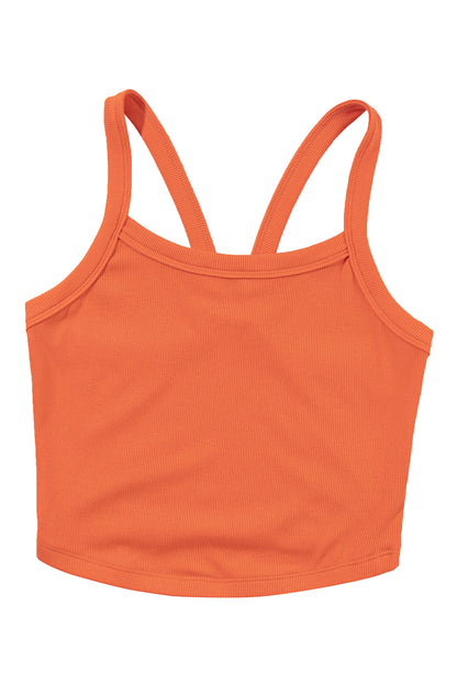 Athletic Ribbed Cropped Cami Top