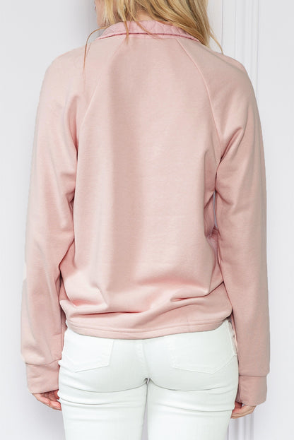 Pink Quilted Sweatshirt