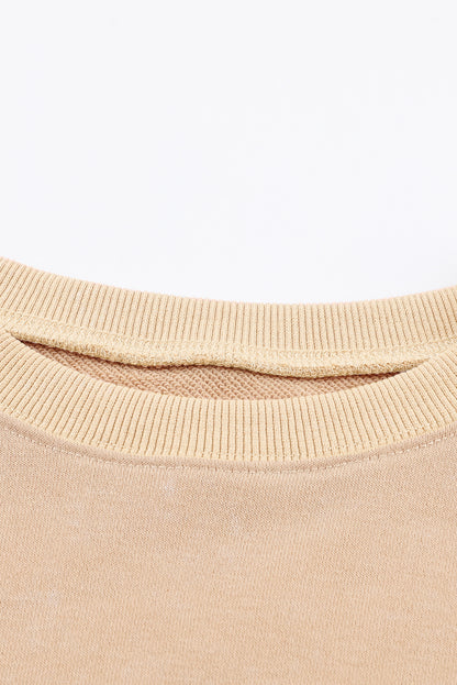 Khaki Plain Oversized Sweatshirt