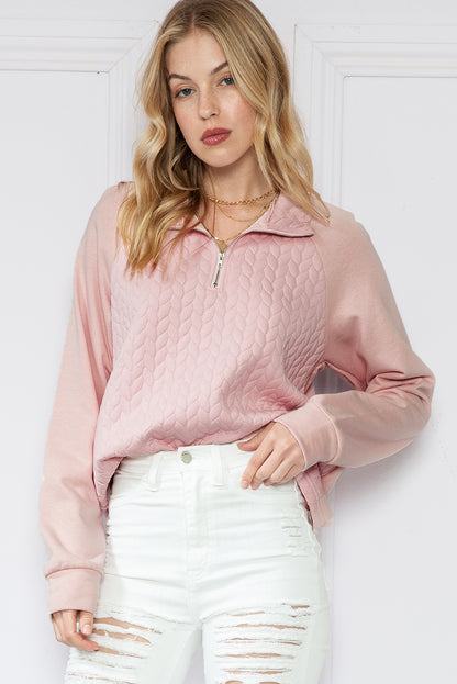 Pink Quilted Sweatshirt