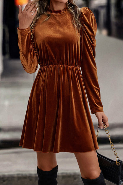 Chestnut Velvet Dress