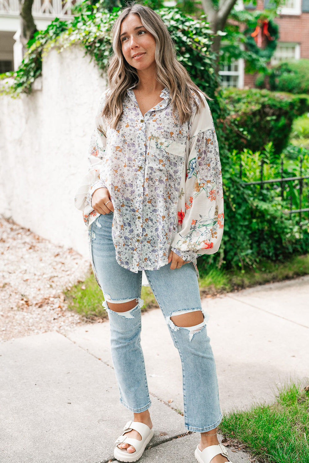 Boho Floral Loose Shirt