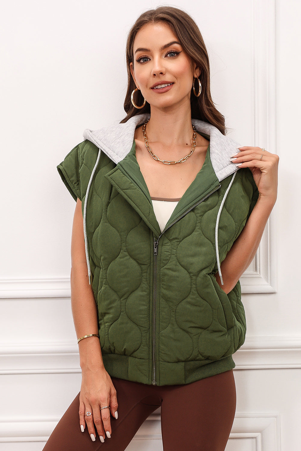 Quilted Hooded Puffer Vest