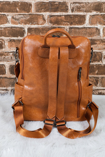 Brown Retro Large Capacity Backpack