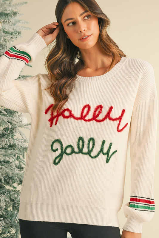 Holly Jolly Graphic Round Neck Sweater