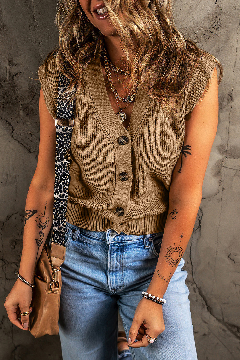 Sand Coloured Sweater Vest