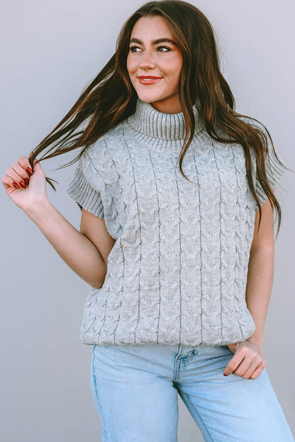 Grey Short Sleeve Sweater