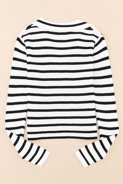 Striped Casual Knit Sweater