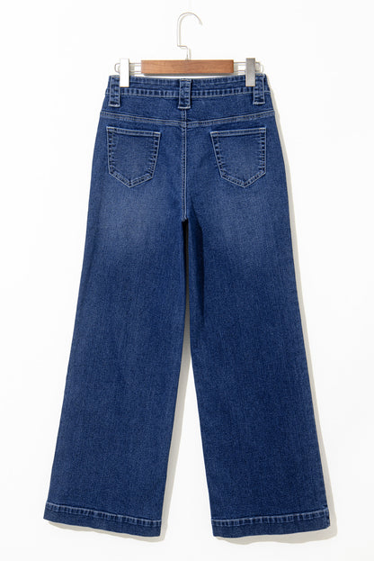 Blue Wide Leg High Waist Jeans