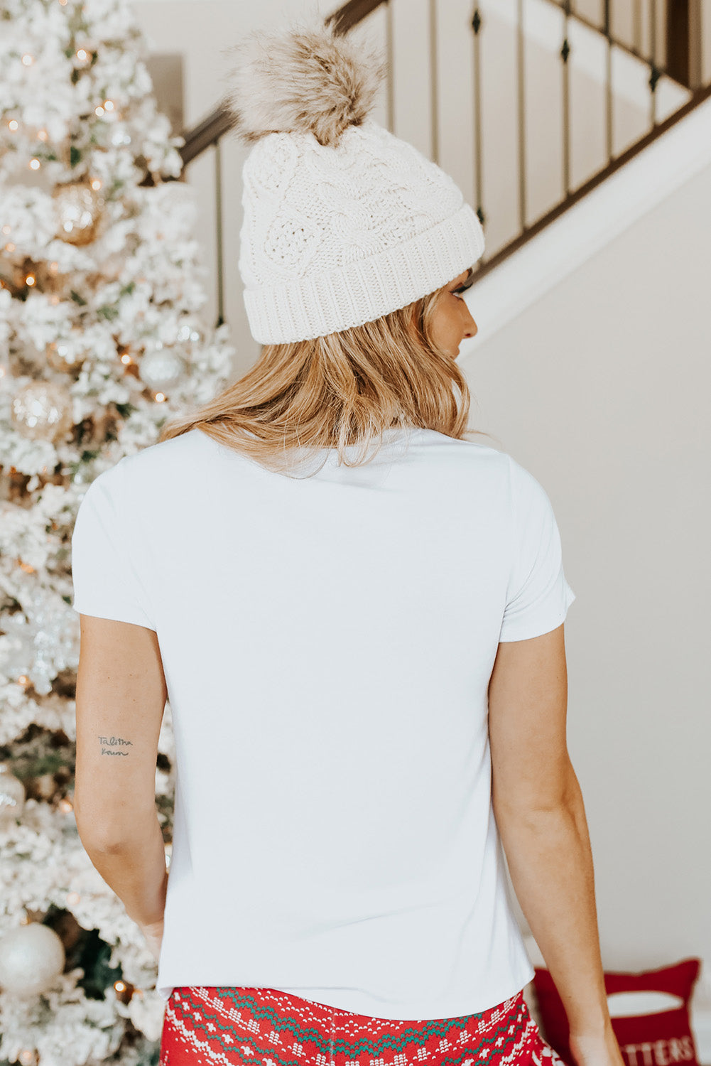 White SANTA BABY Bow Graphic Tee