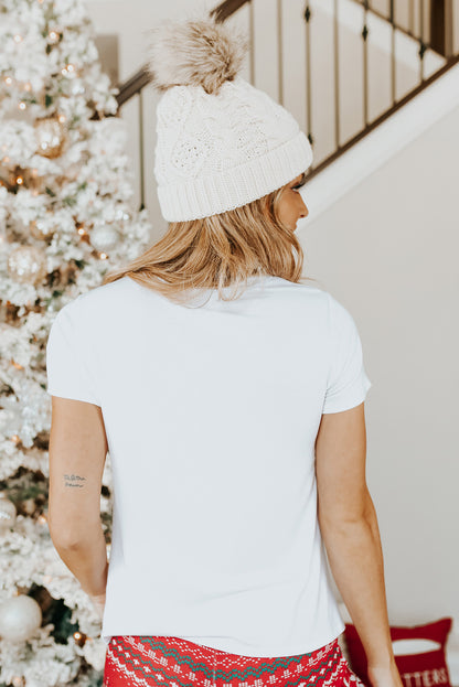 White SANTA BABY Bow Graphic Tee