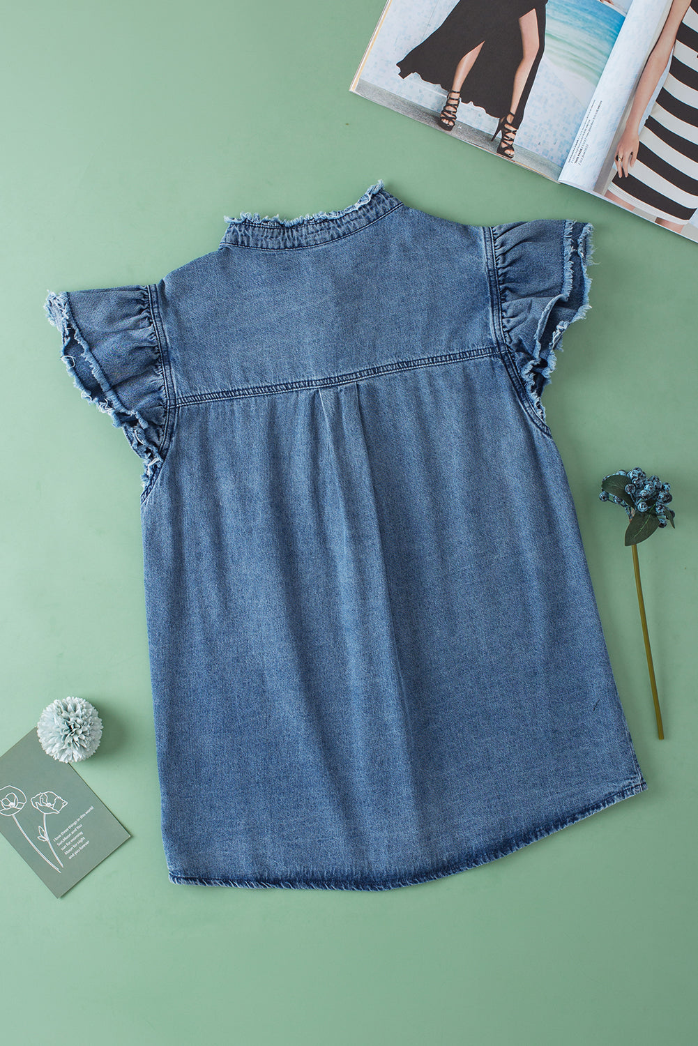 Ashleigh Blue Frayed Denim Top