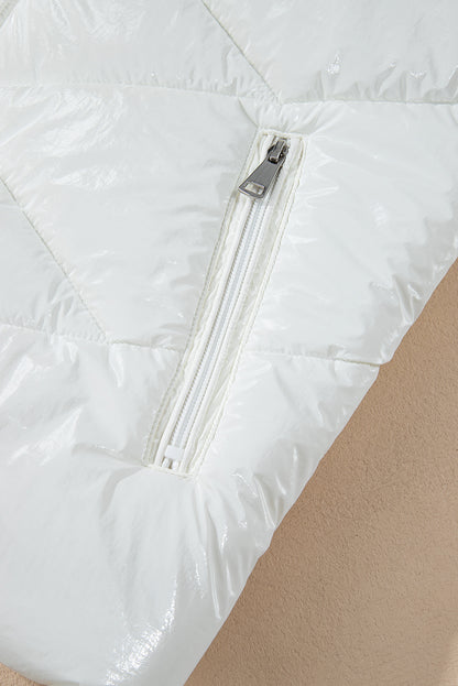 White Quilted Puffer Coat