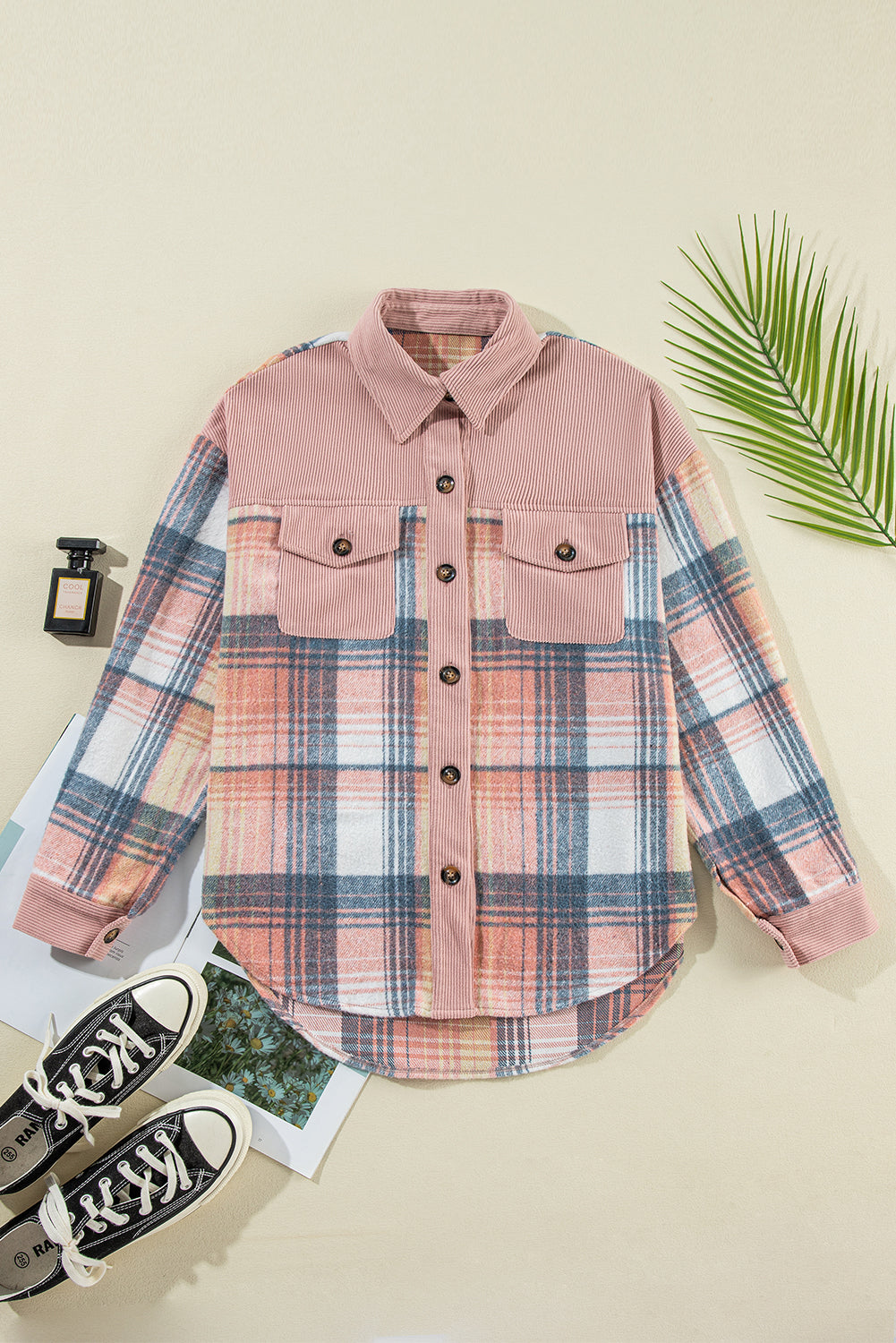 Light Pink Corduroy Shacket