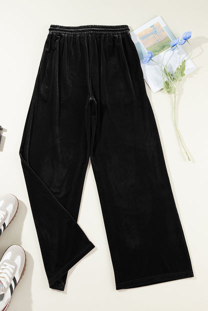 Velvet Wide Leg Pants