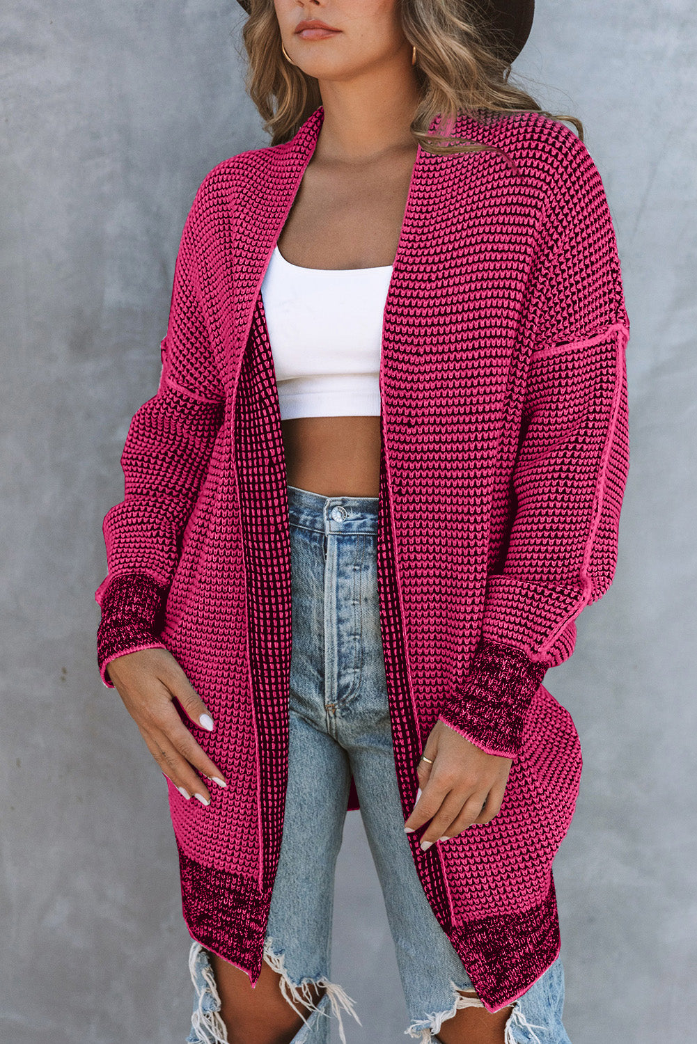 Rose Knit Long Cardigan