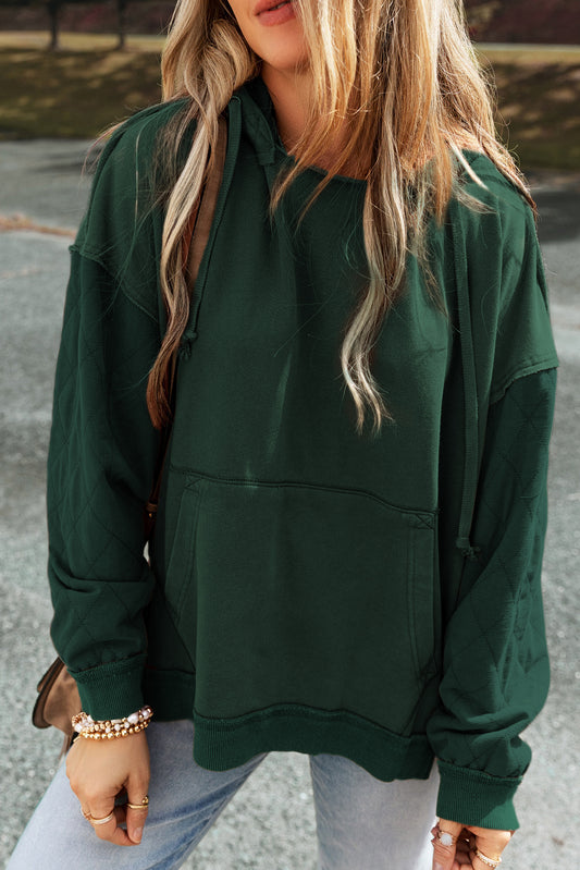 Green Quilted Hoodie