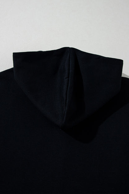 Black Short Sleeve Hoodie