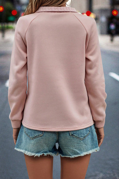 Pink Quilted Sweatshirt