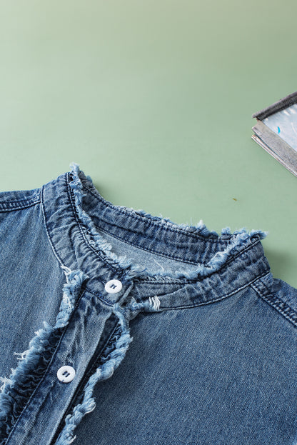 Ashleigh Blue Frayed Denim Top