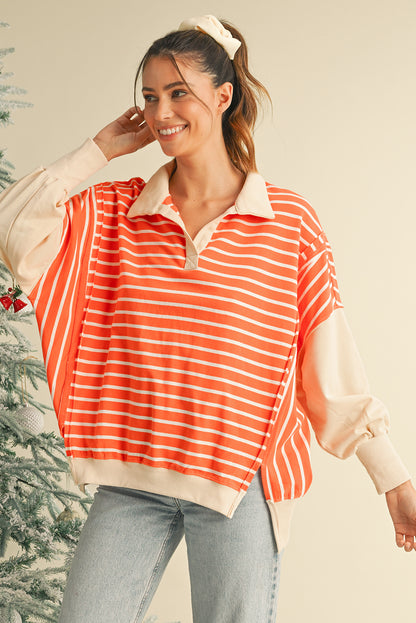 Orange Striped Sweatshirt