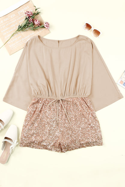 Light Peach Sequin Romper