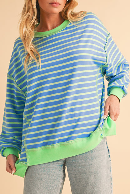 Sky Blue Striped Sweatshirt