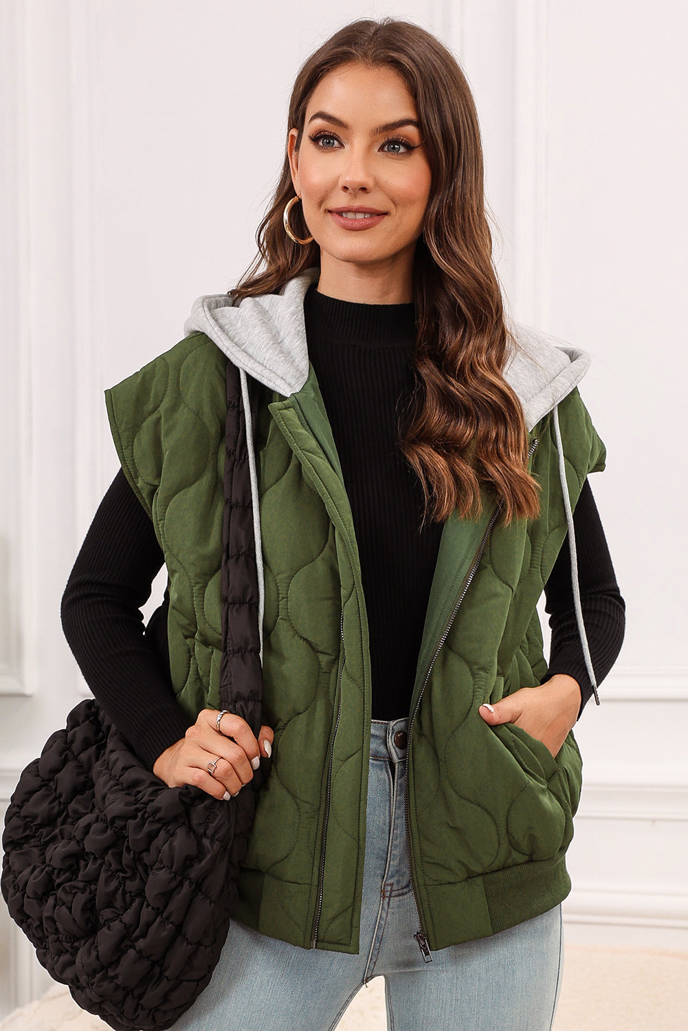 Quilted Hooded Puffer Vest