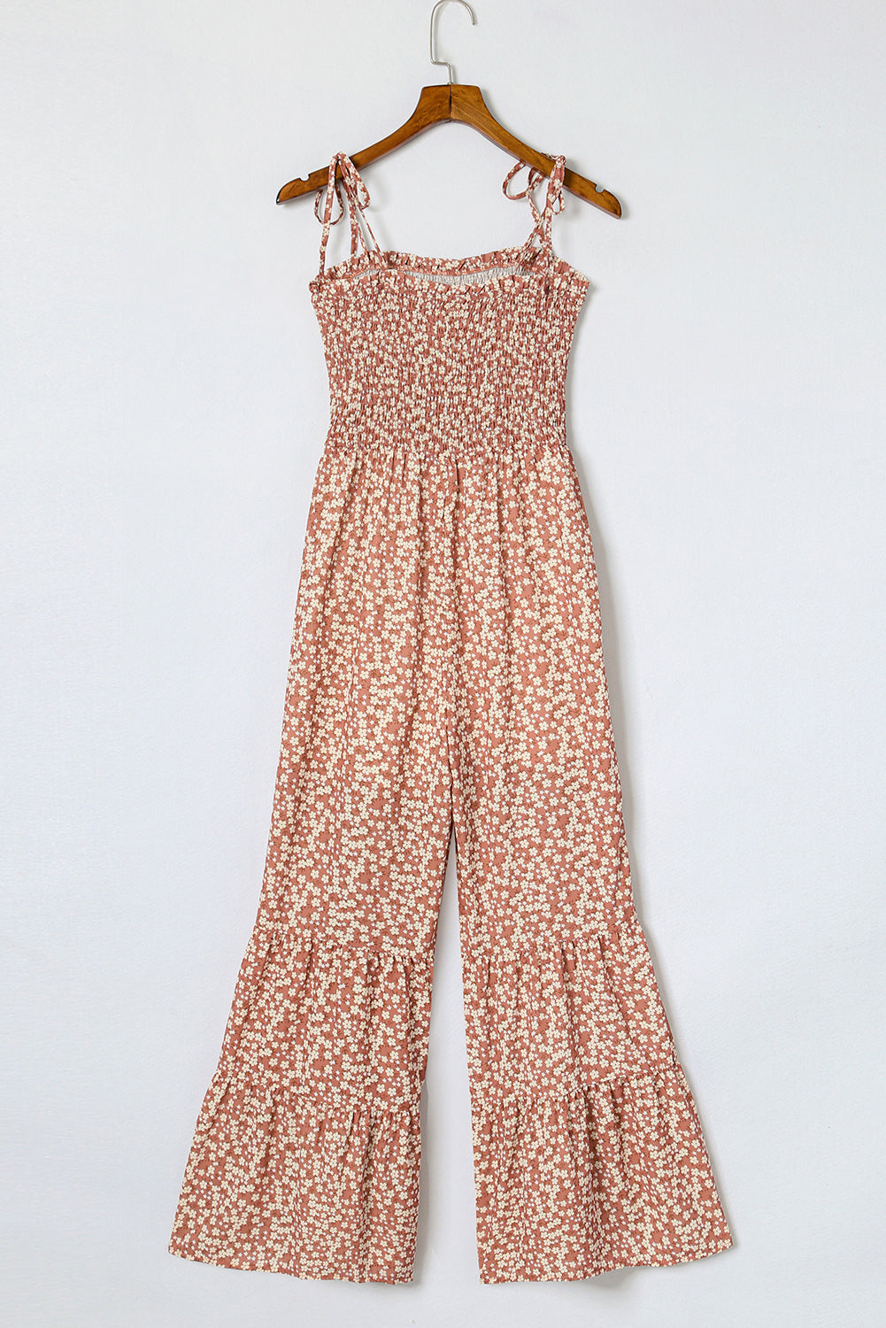 Peach Floral Print Jumpsuit