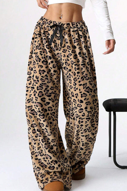 Brown Leopard Print Pants