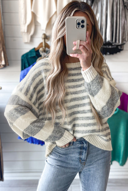 Gray Striped Sweater