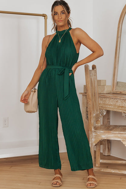 Green Elegant Wide Leg Jumpsuit