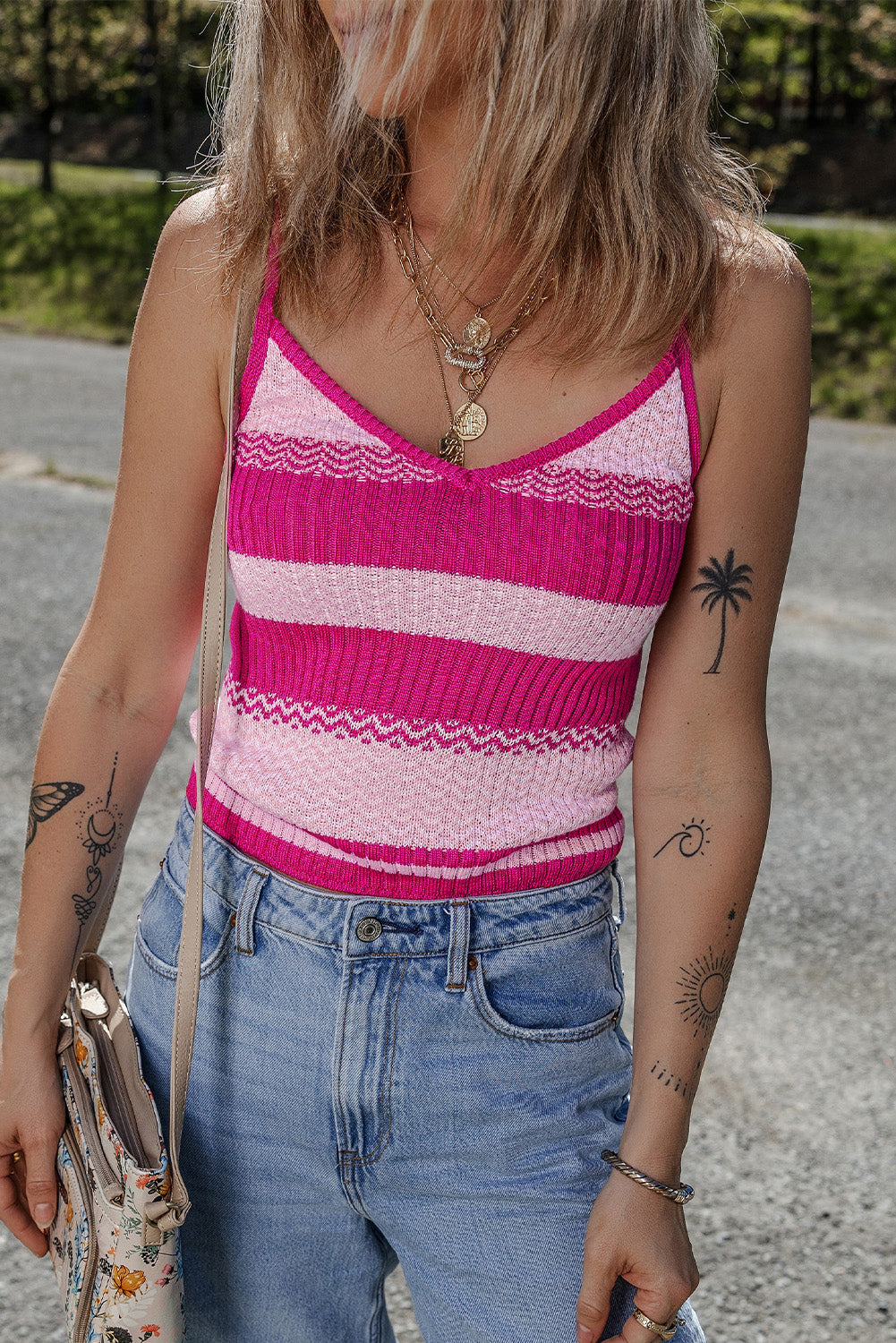 Pink Striped Top