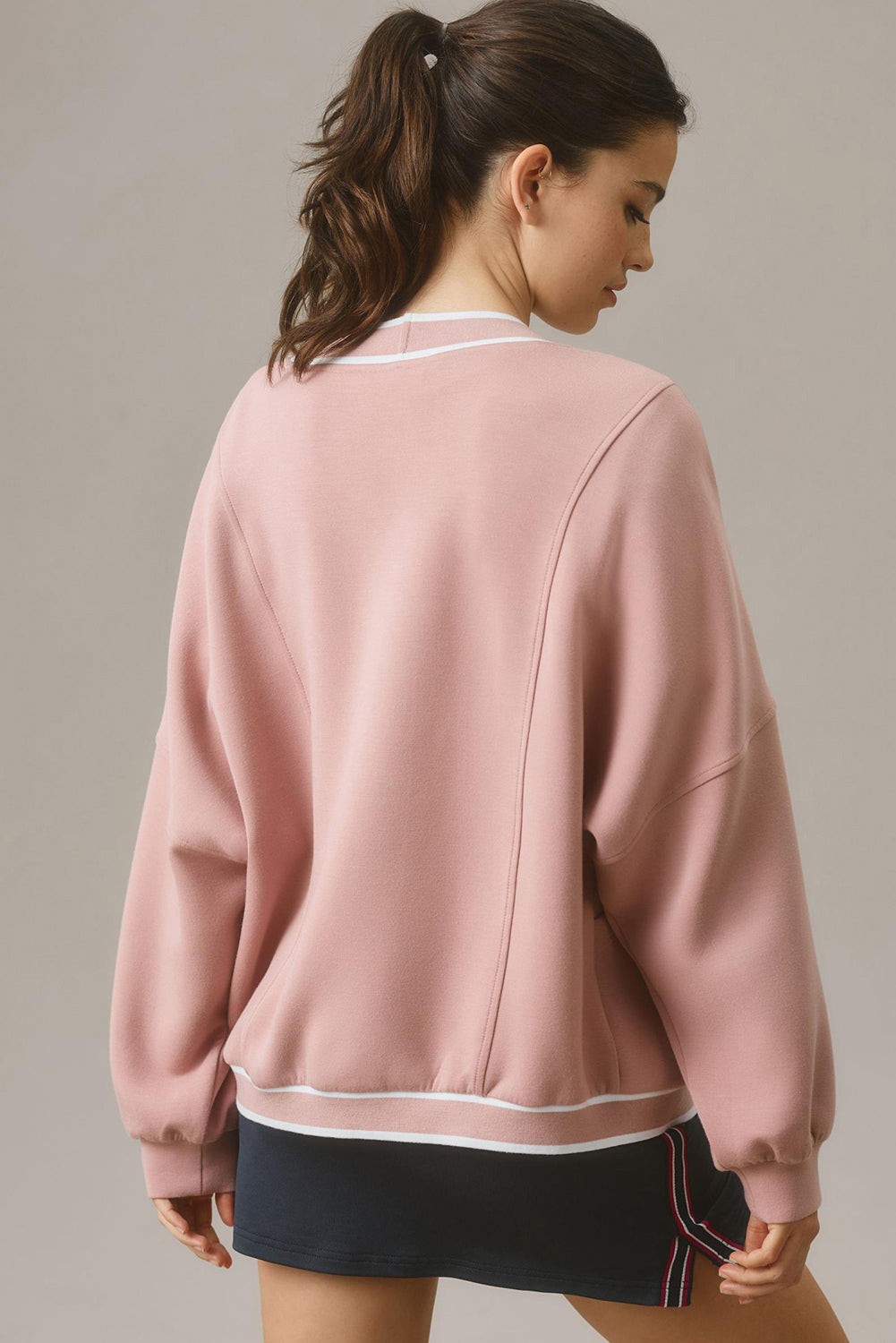 Pink Sweatshirt Cardigan