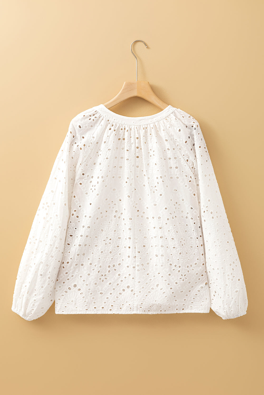 White Eyelet Embroidered Blouse